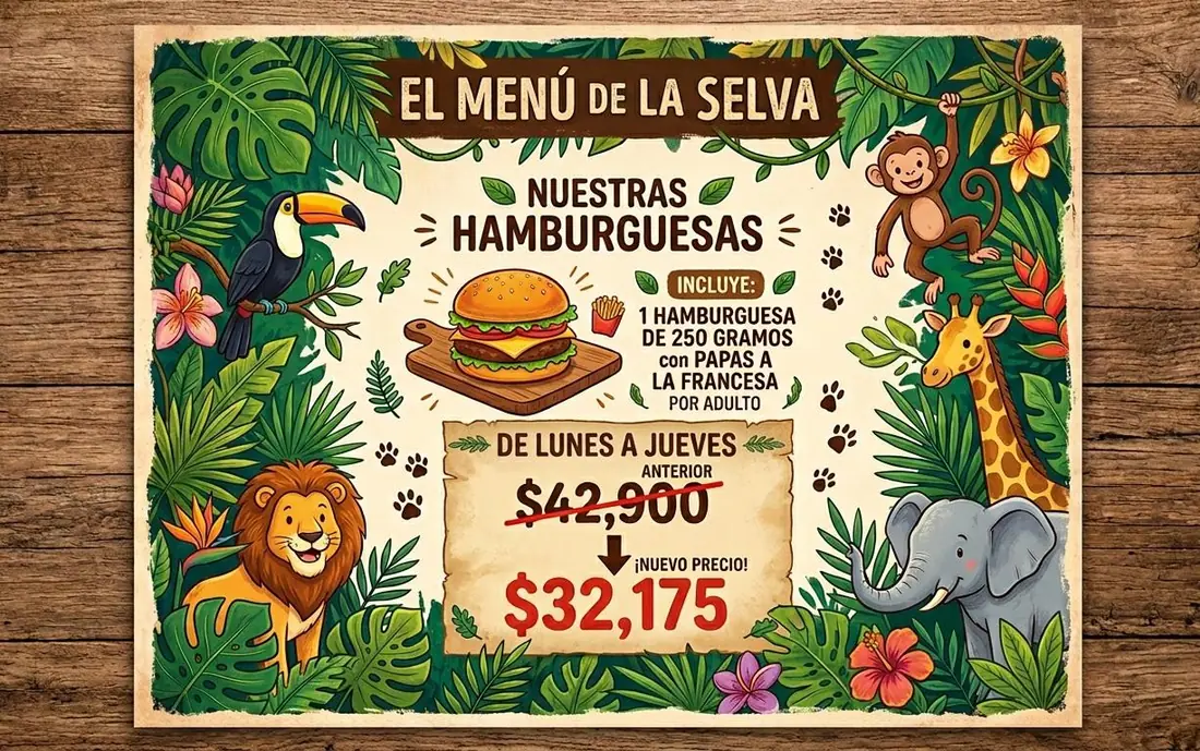 Menú Hamburguesas para fiesta infantil — Lunes a Jueves, $32,175