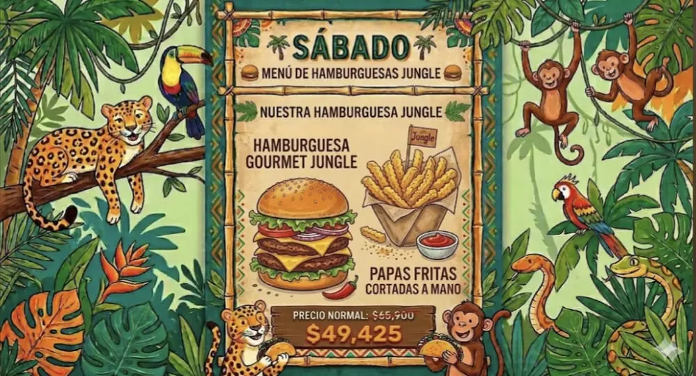 Menú Hamburguesas para fiesta infantil — Sábado, $49,425